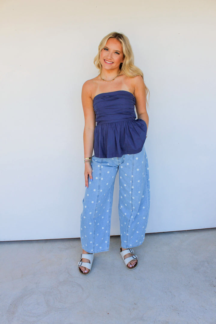 Polka Dot Barrel Jeans