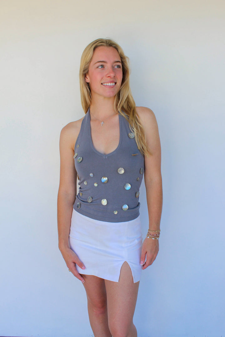 Pearl Shell Halter Top