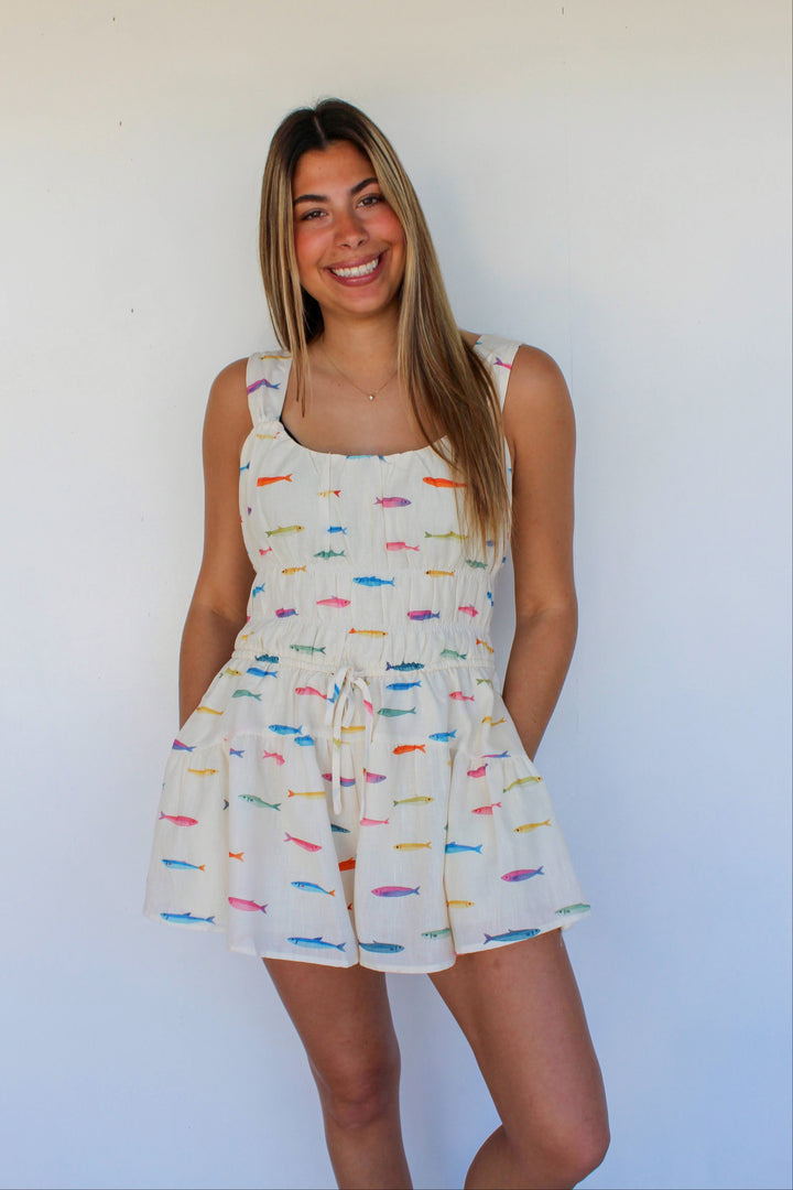 Fish Print Romper