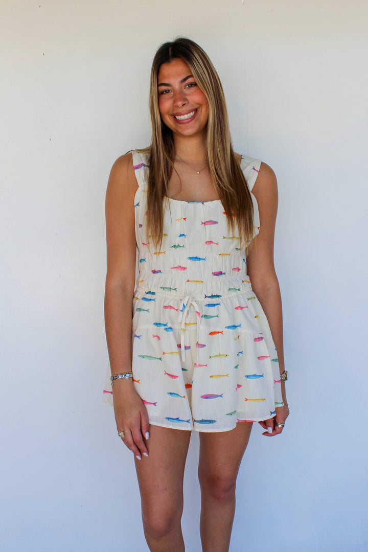 Fish Print Romper