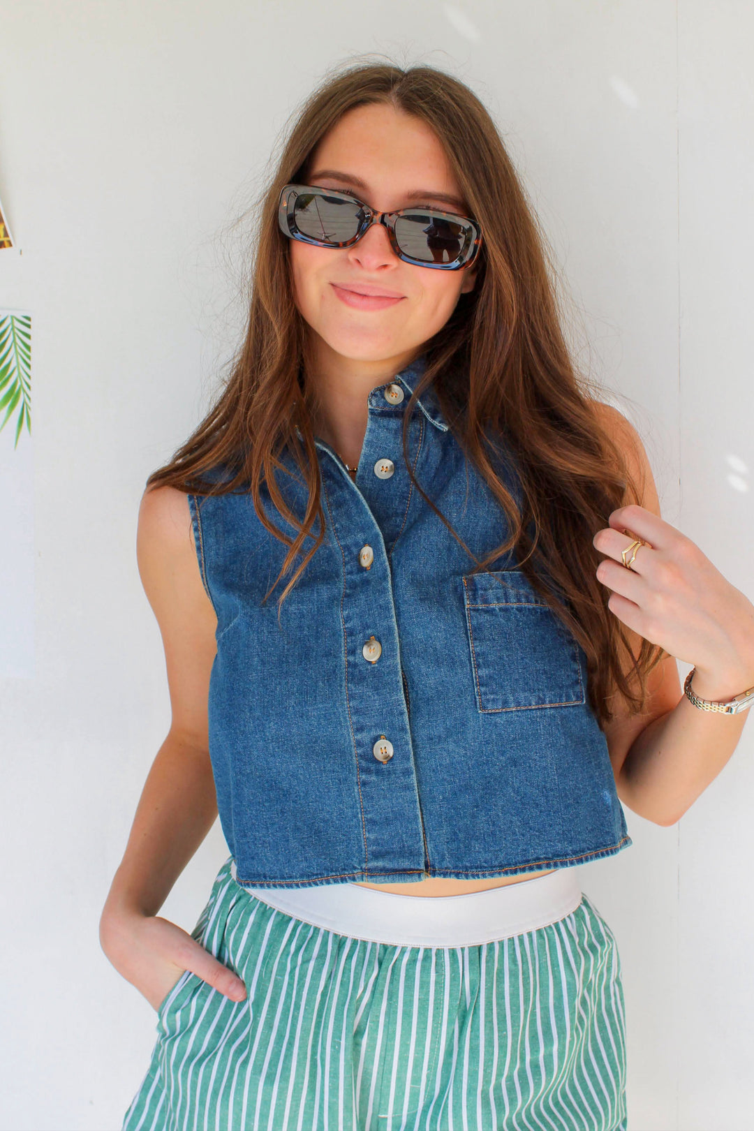 cropped denim top