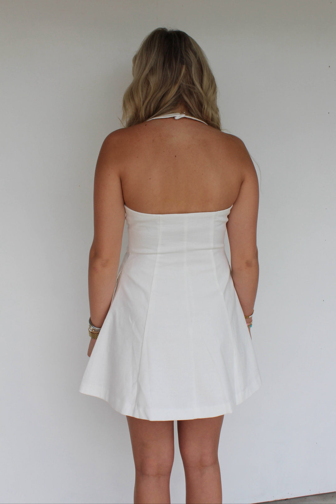 white halter dress