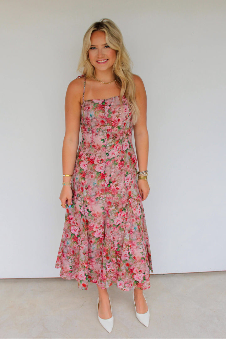 Pink Floral Maxi Dress