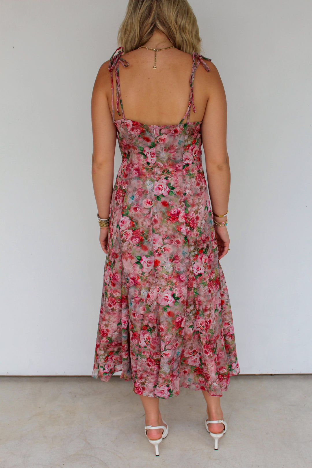 Pink Floral Maxi Dress