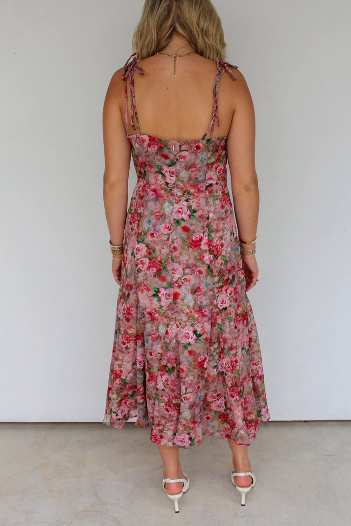 Pink Floral Maxi Dress