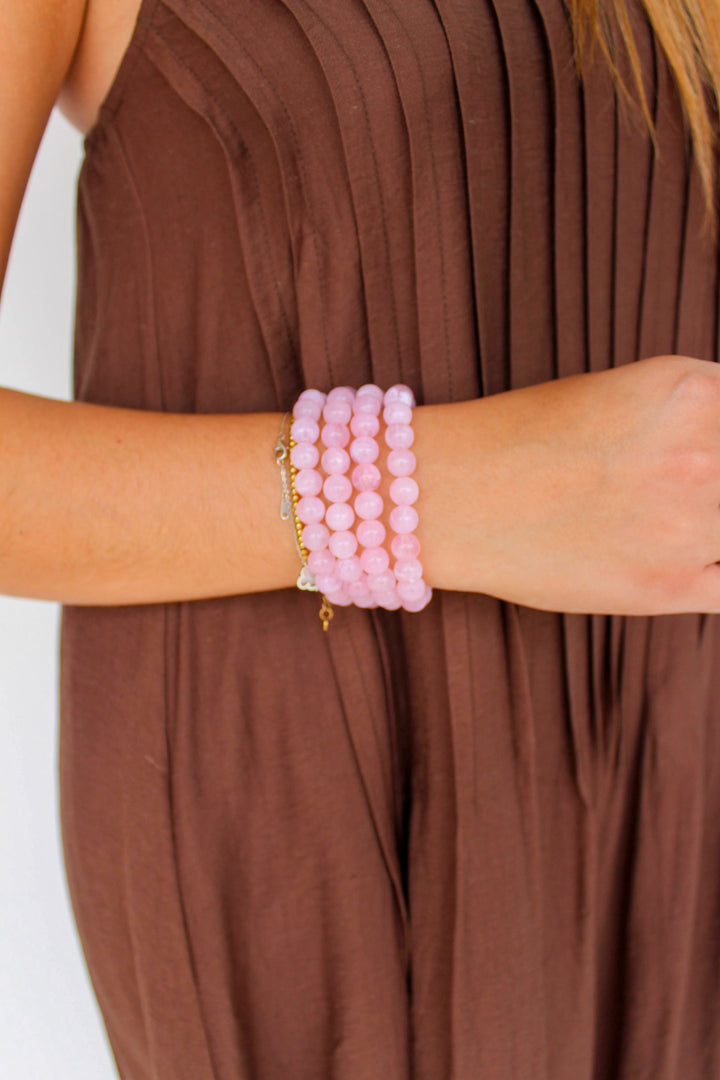 Pink Stone Bracelet Stack