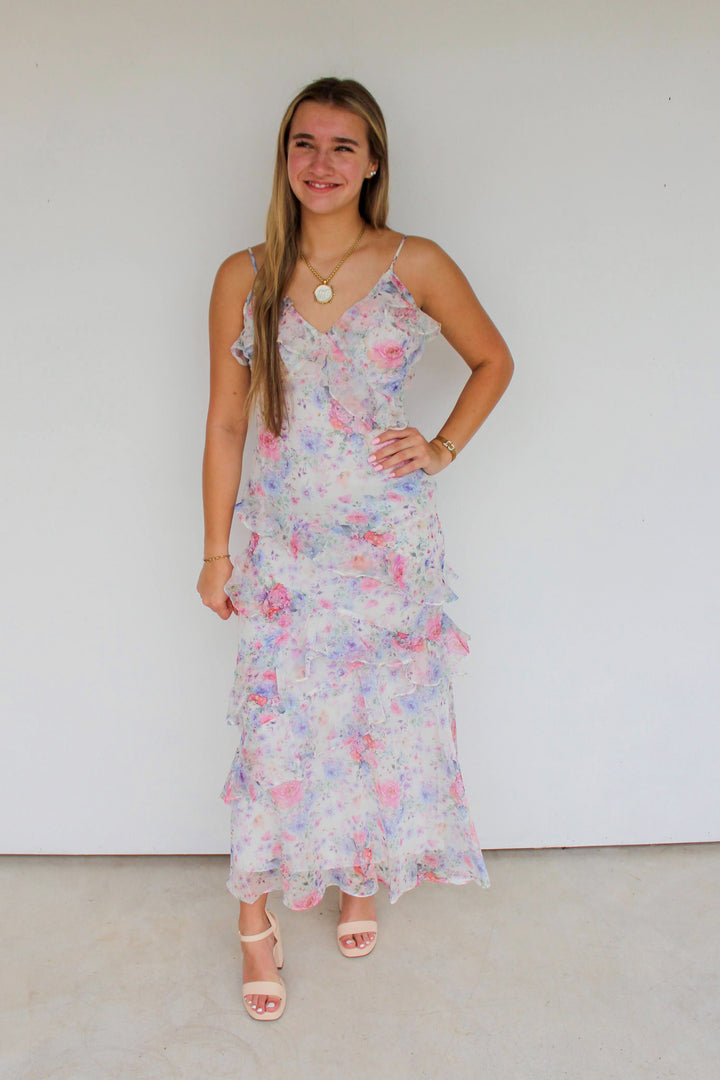 White Floral Maxi Dress