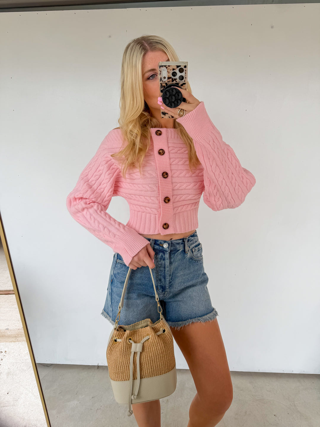 Pink Off-Shoulder Sweater