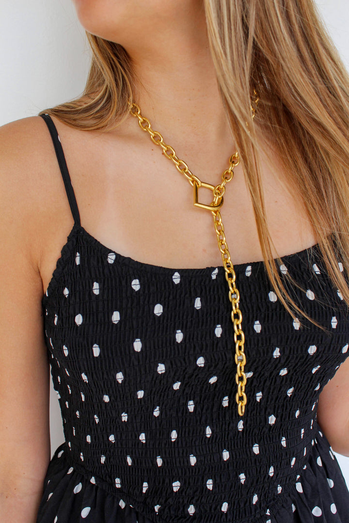 D Ring Brass Chain Necklace