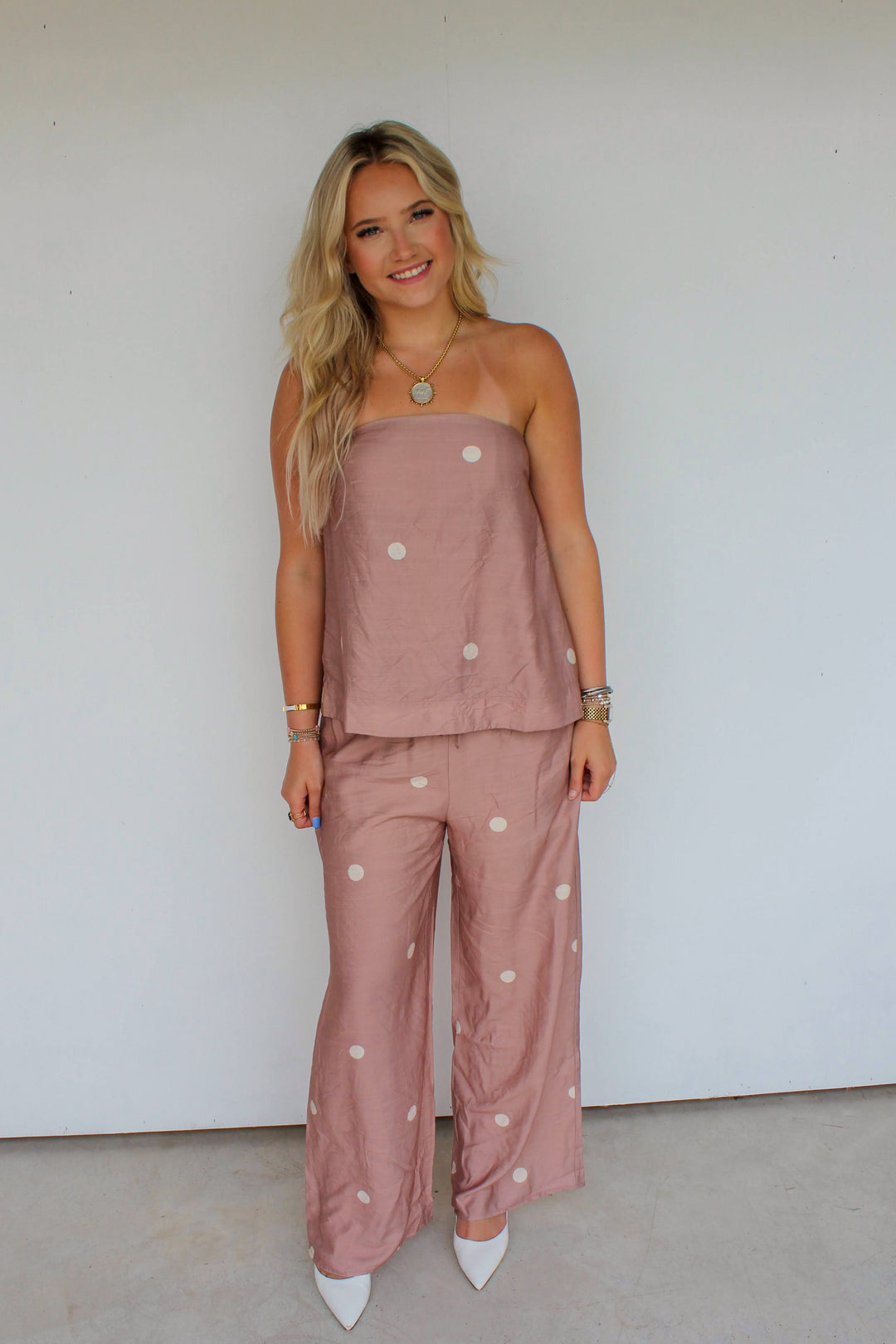polka dot pant set