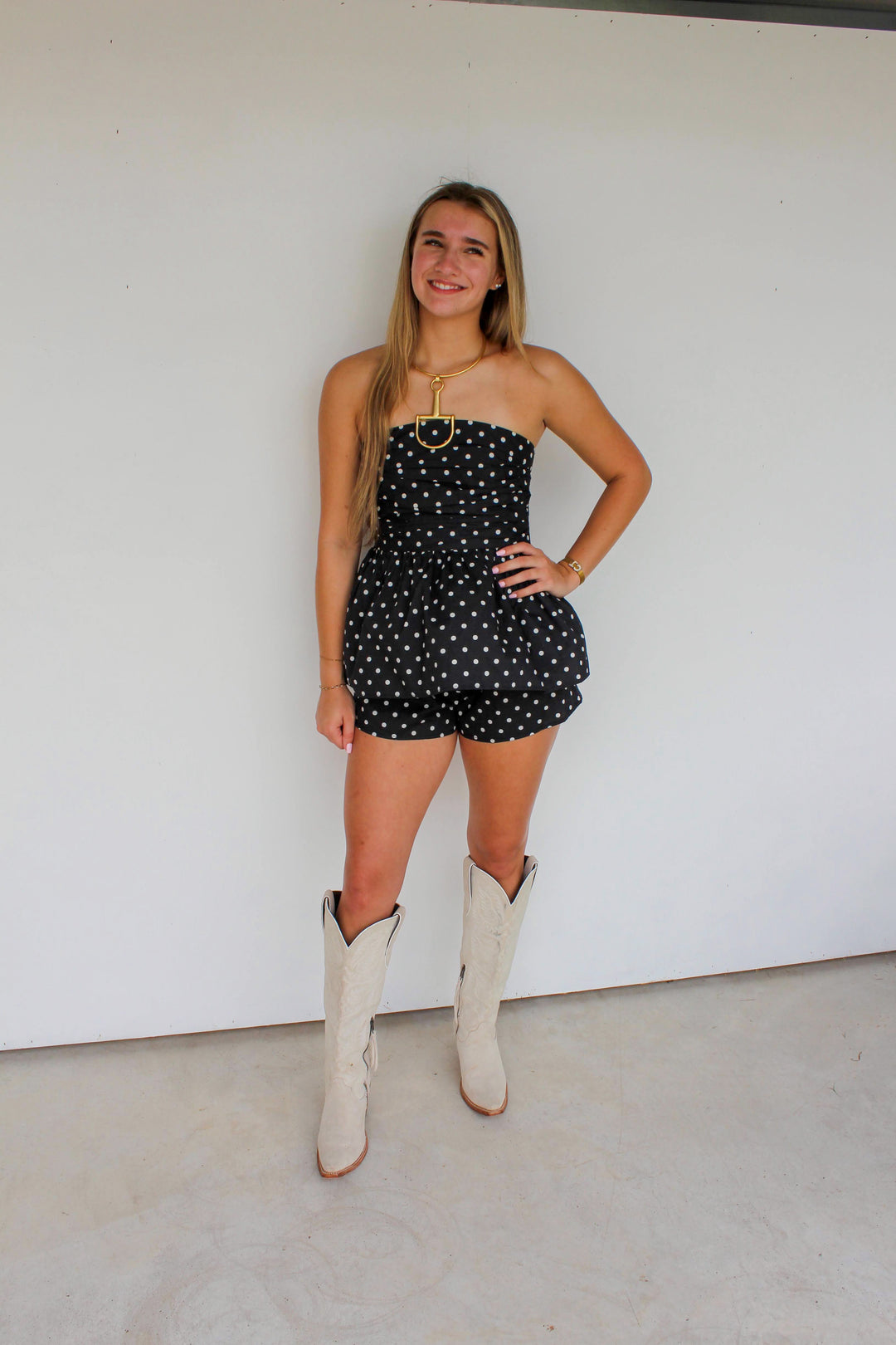 Polka Dot Short Set in Black