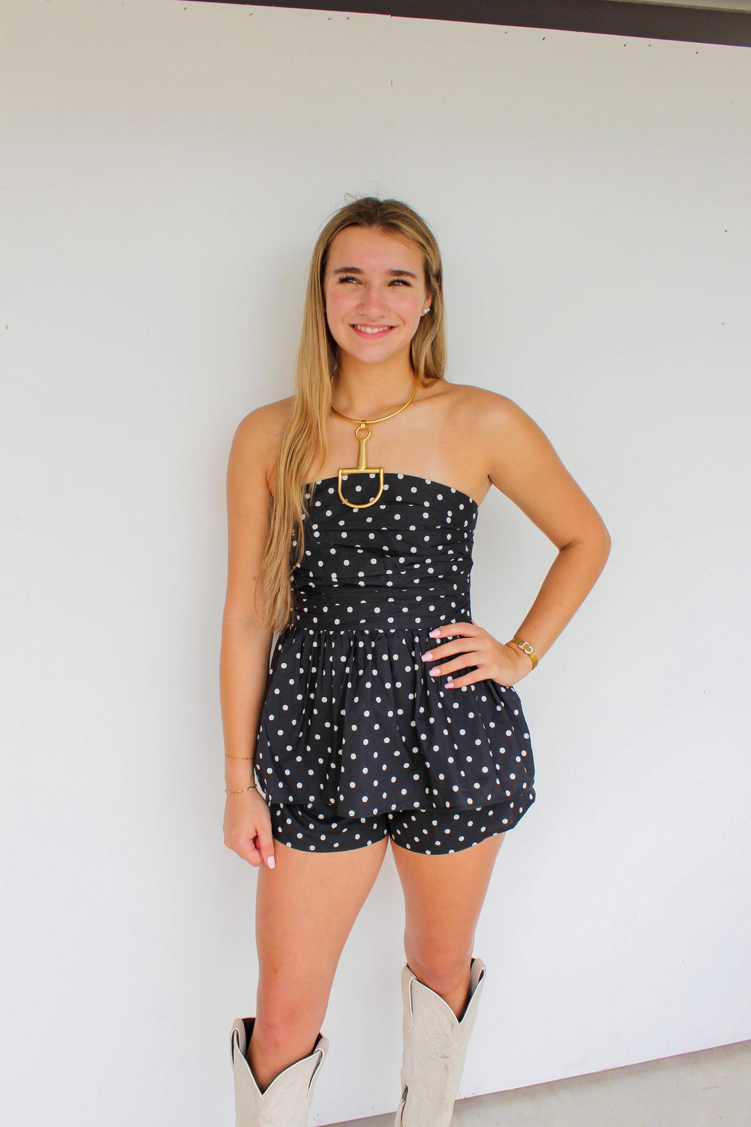 Polka Dot Short Set in Black