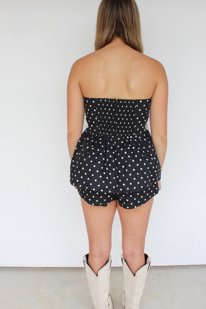 Polka Dot Short Set in Black