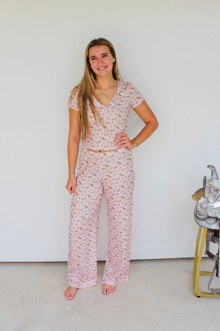 pink horse PJ set