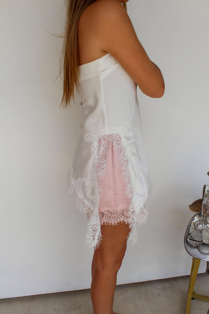 Strapless Lace Top in Ivory