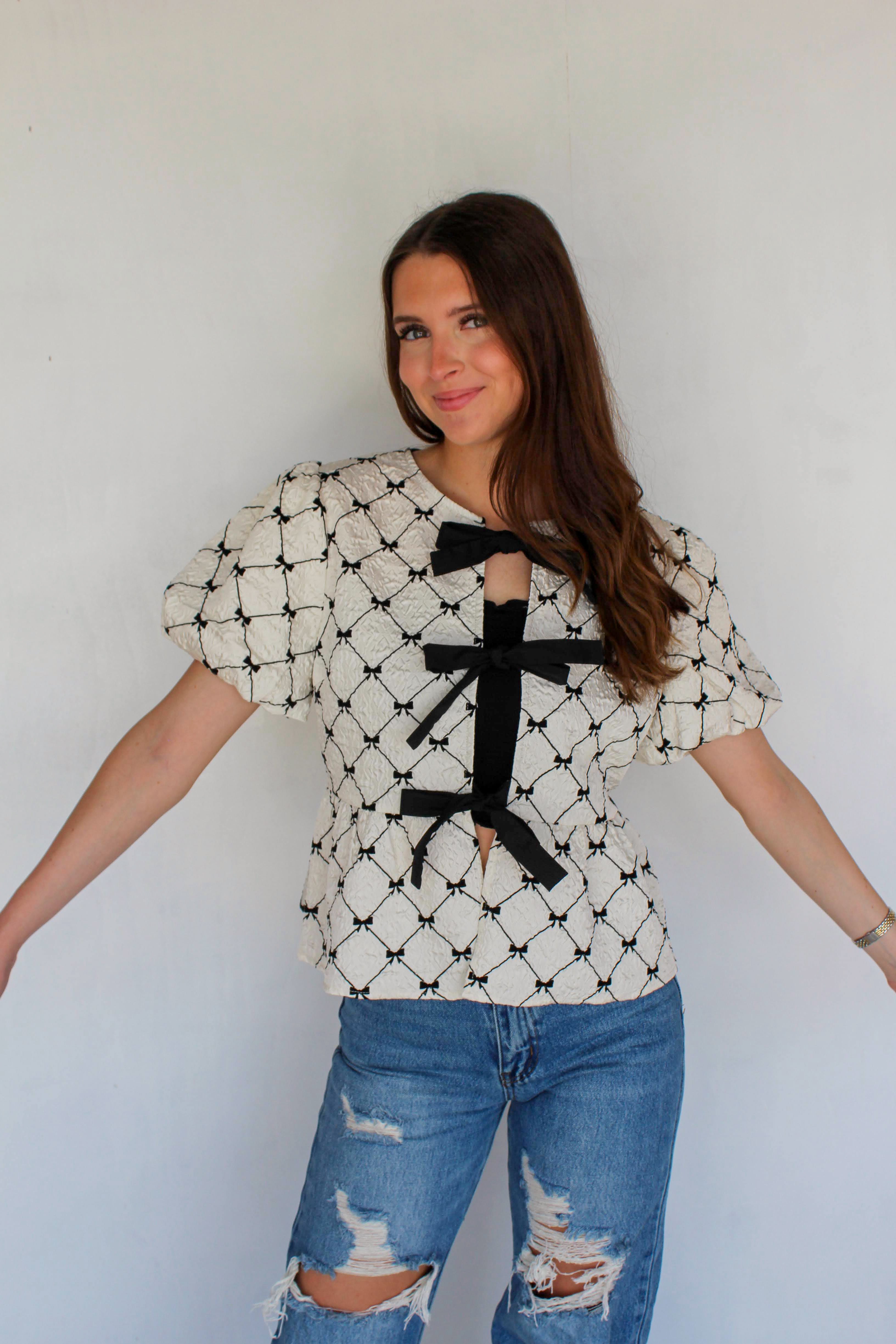 bow peplum top