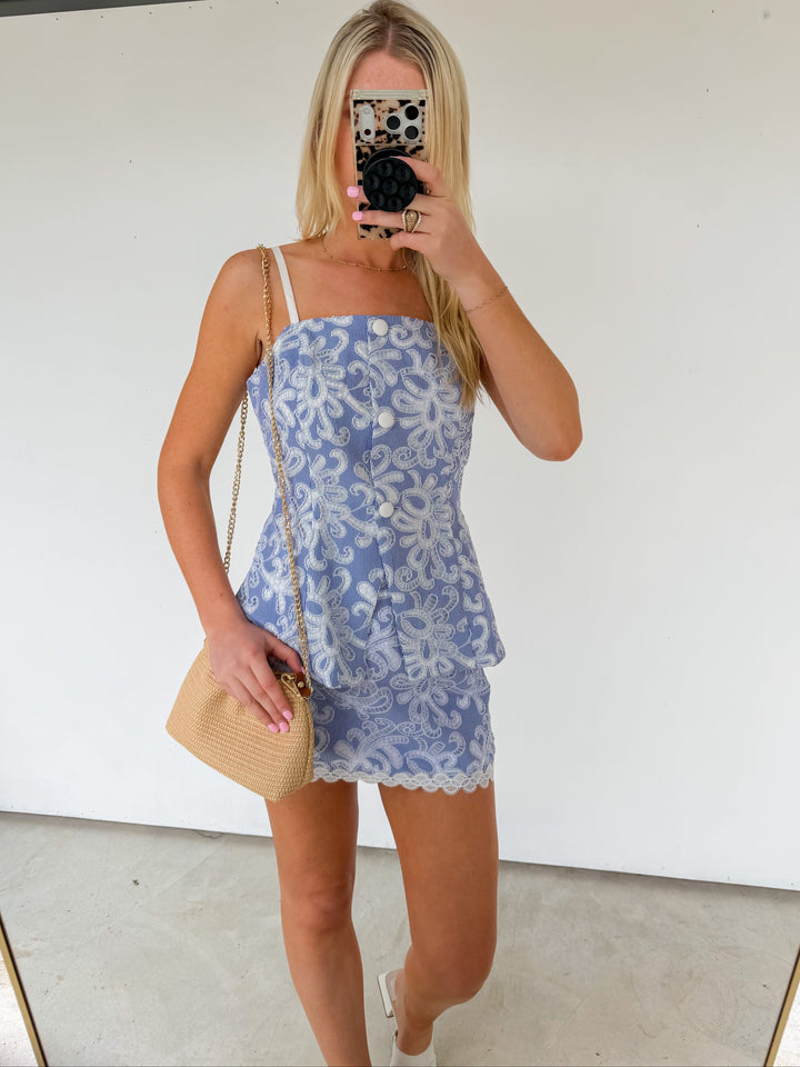 Blue Pinstriped Set