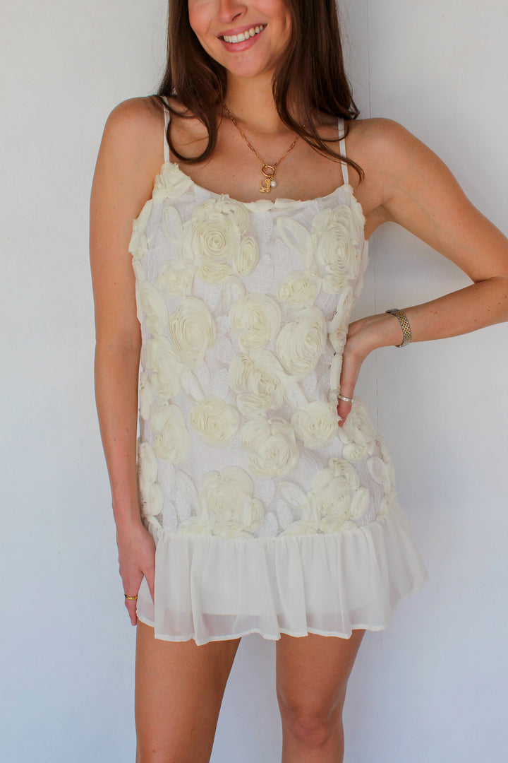 ivory floral dress