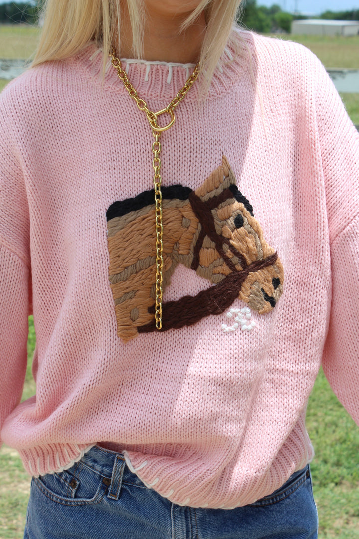 D Ring Brass Chain Necklace