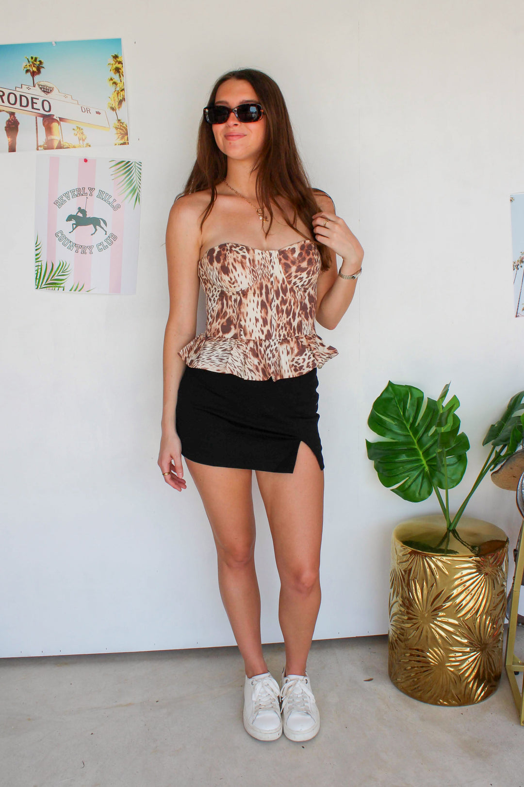 leopard bustier top