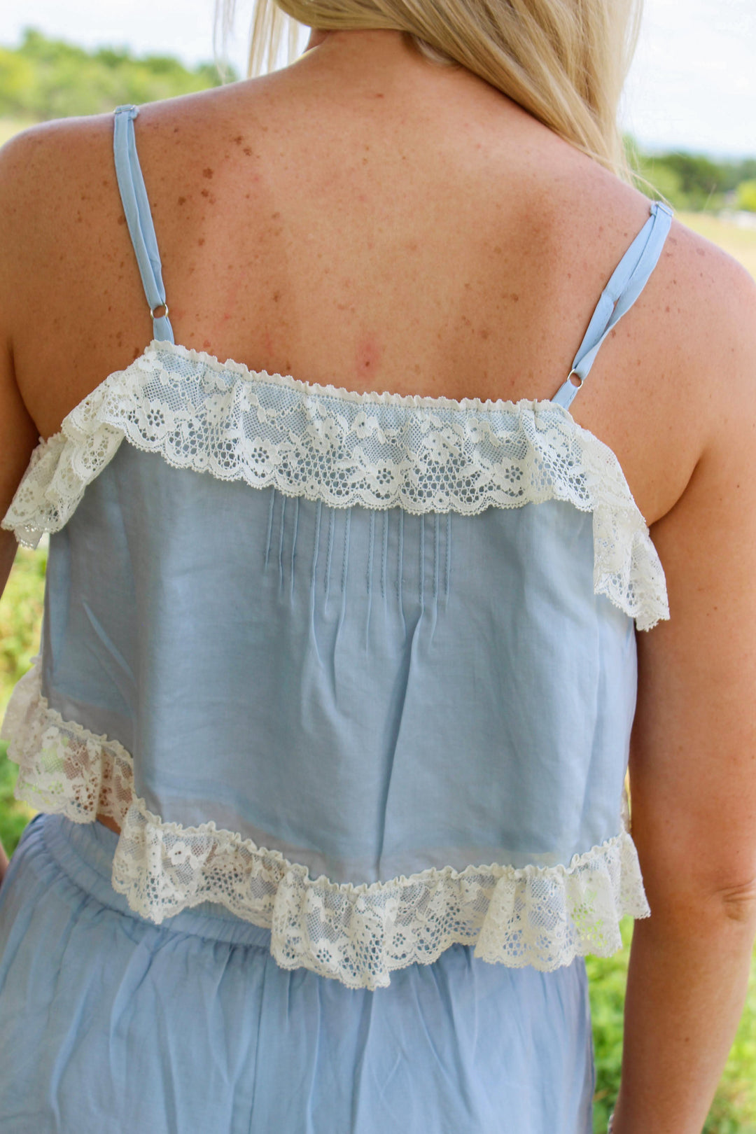 Blue Lace Trim Set