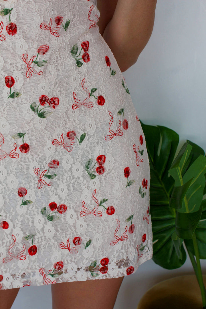 Cherry Lace Mini Dress