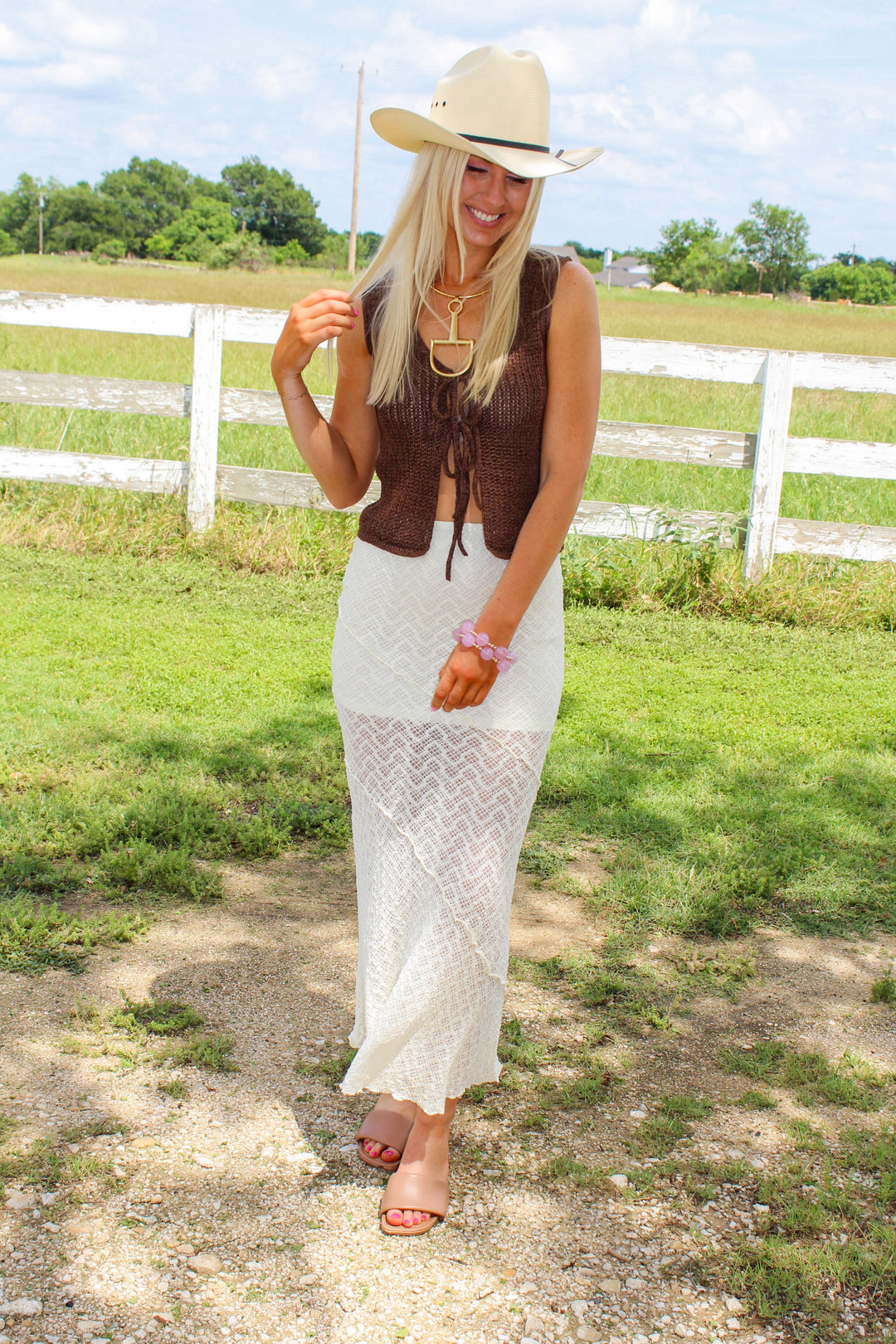 Ivory Lace Maxi Skirt