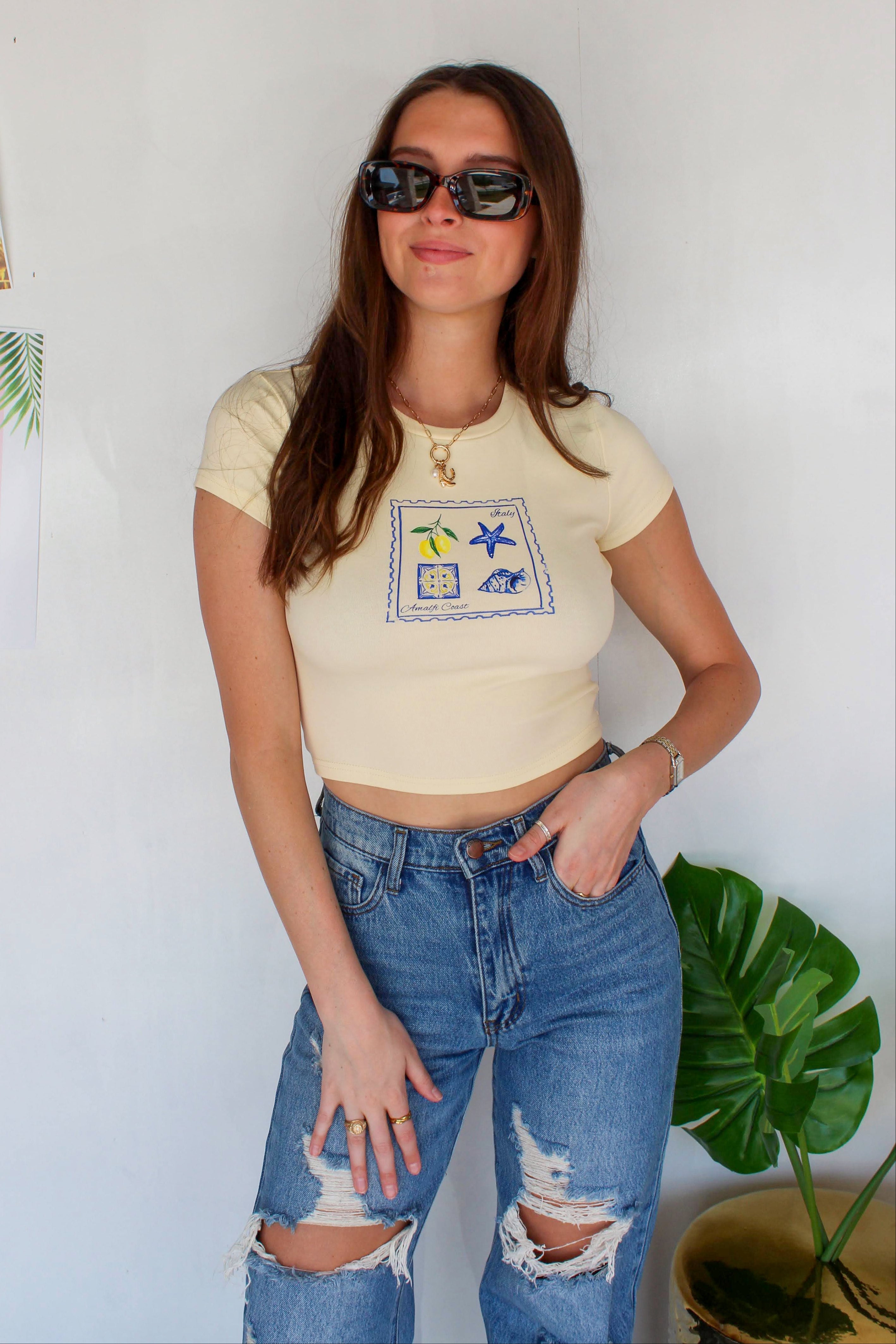coastal women's baby tee