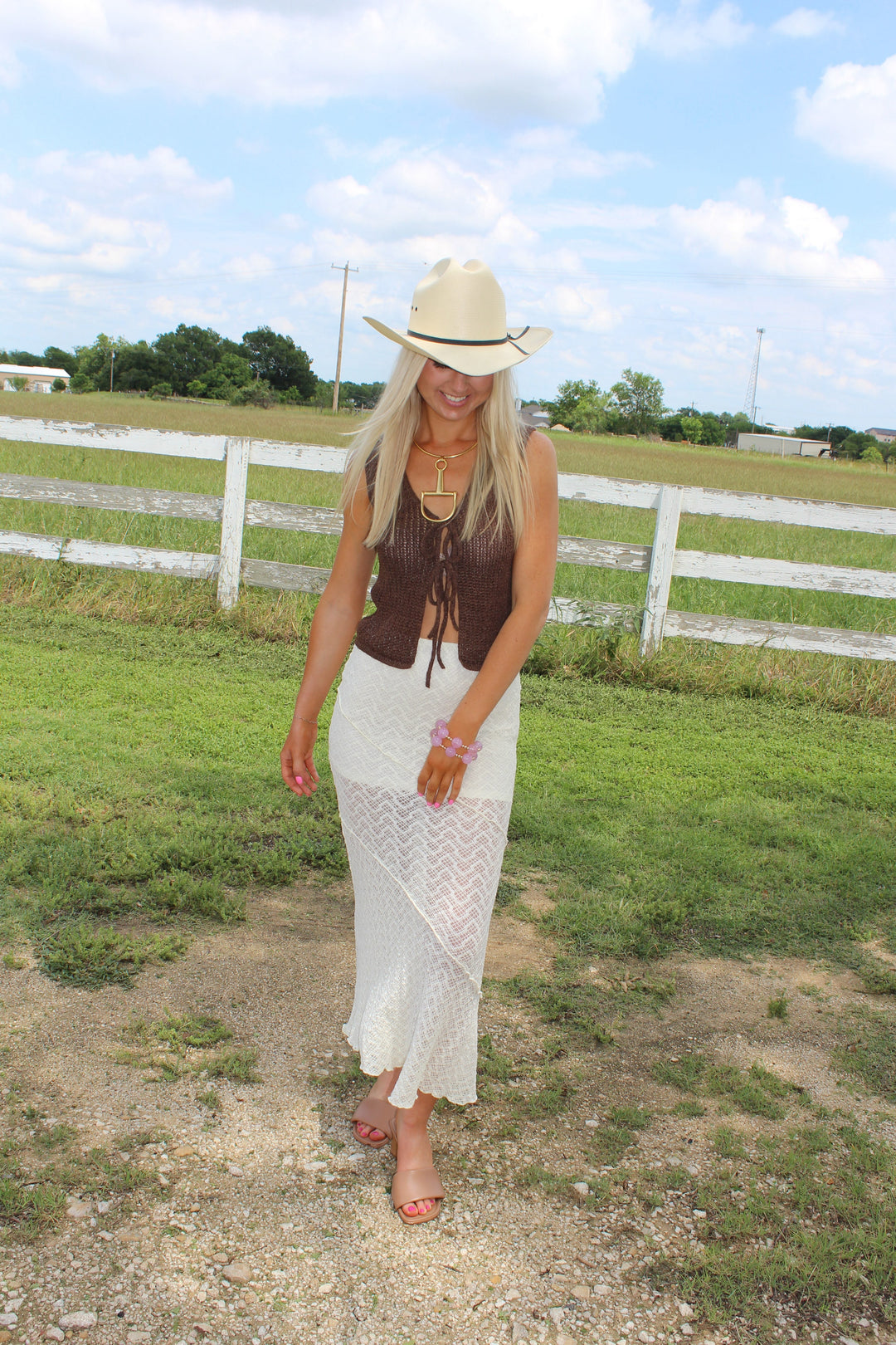 Ivory Lace Maxi Skirt