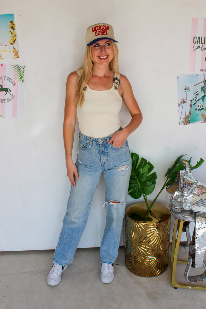 buckle bodysuit in cream