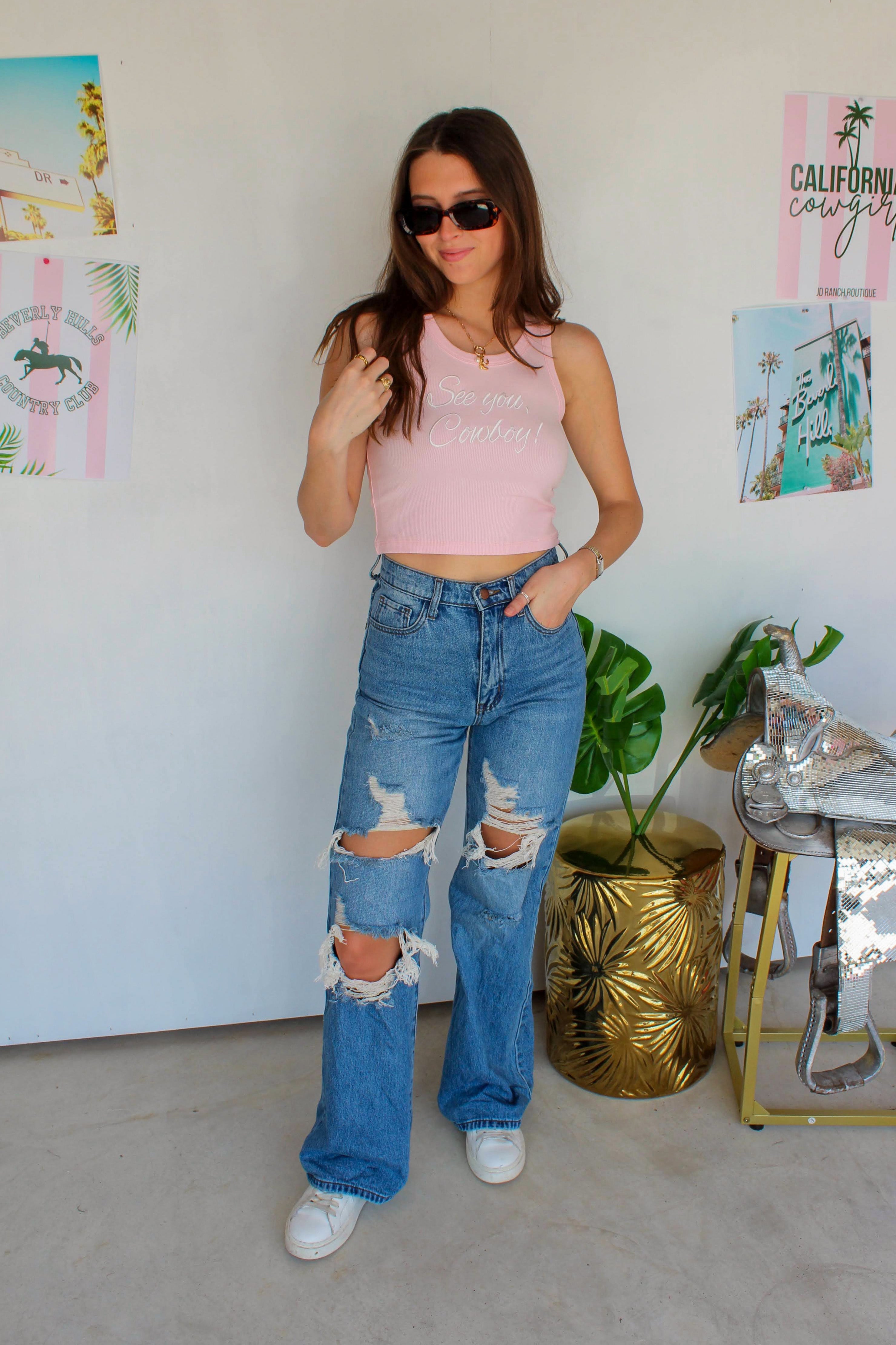 see you, cowboy tank top