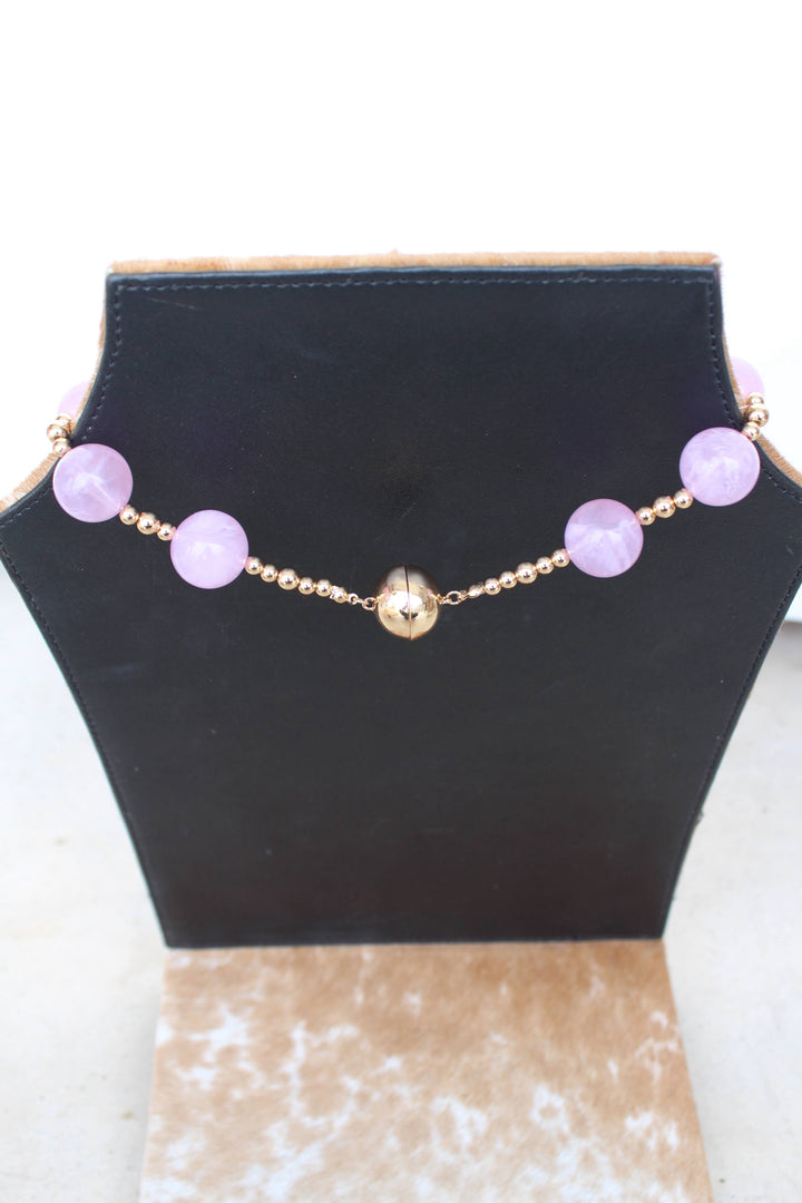 Magnetic Pink Stone Necklace