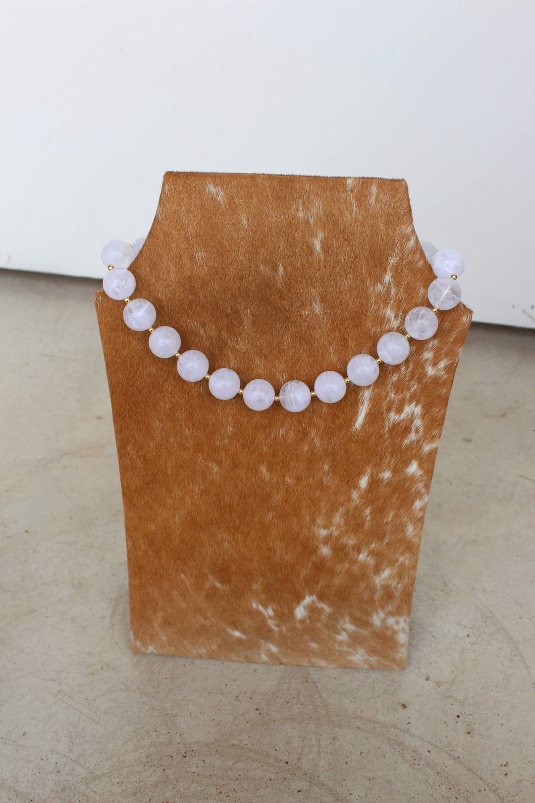 White Stone Beaded Necklace