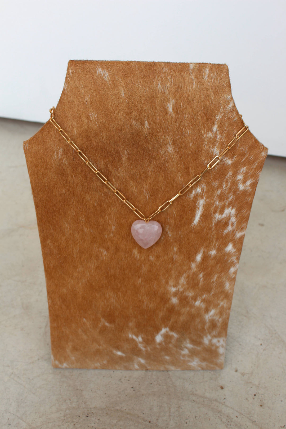 Pink Stone Heart Necklace