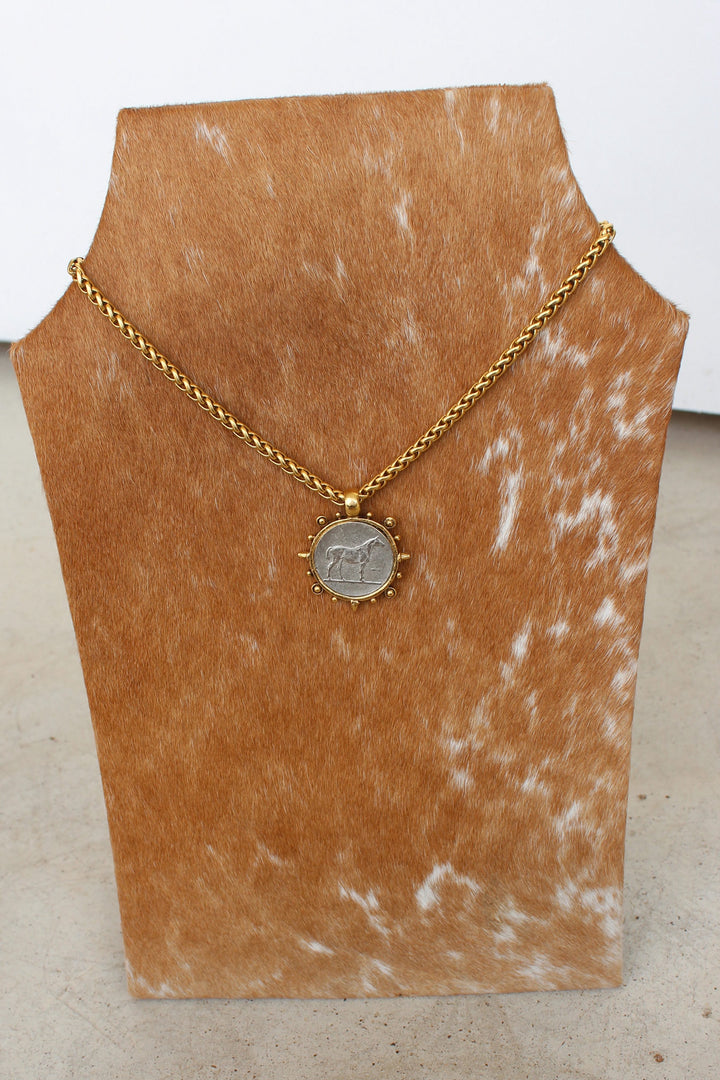 Brass Horse Coin Necklace