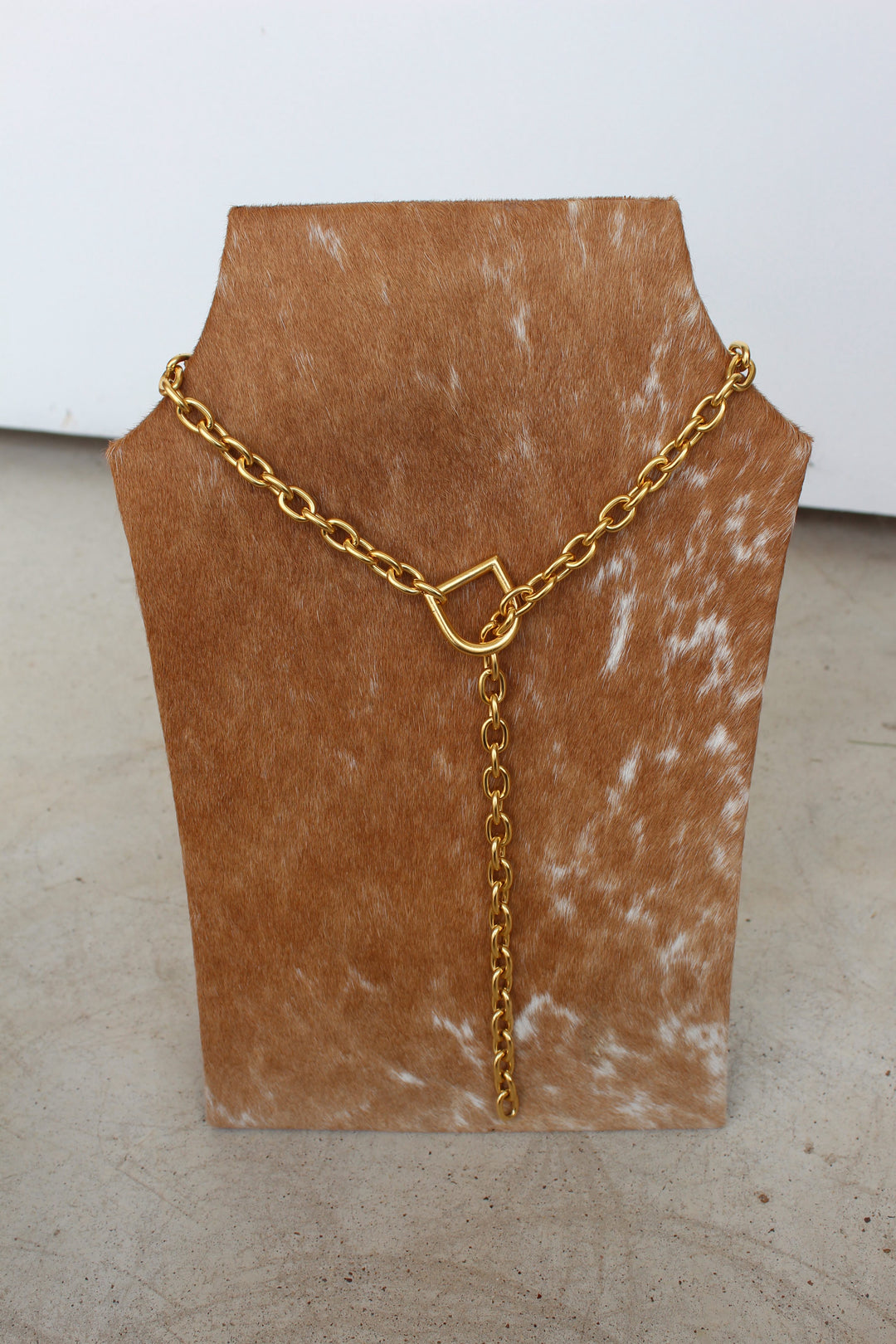 D Ring Brass Chain Necklace