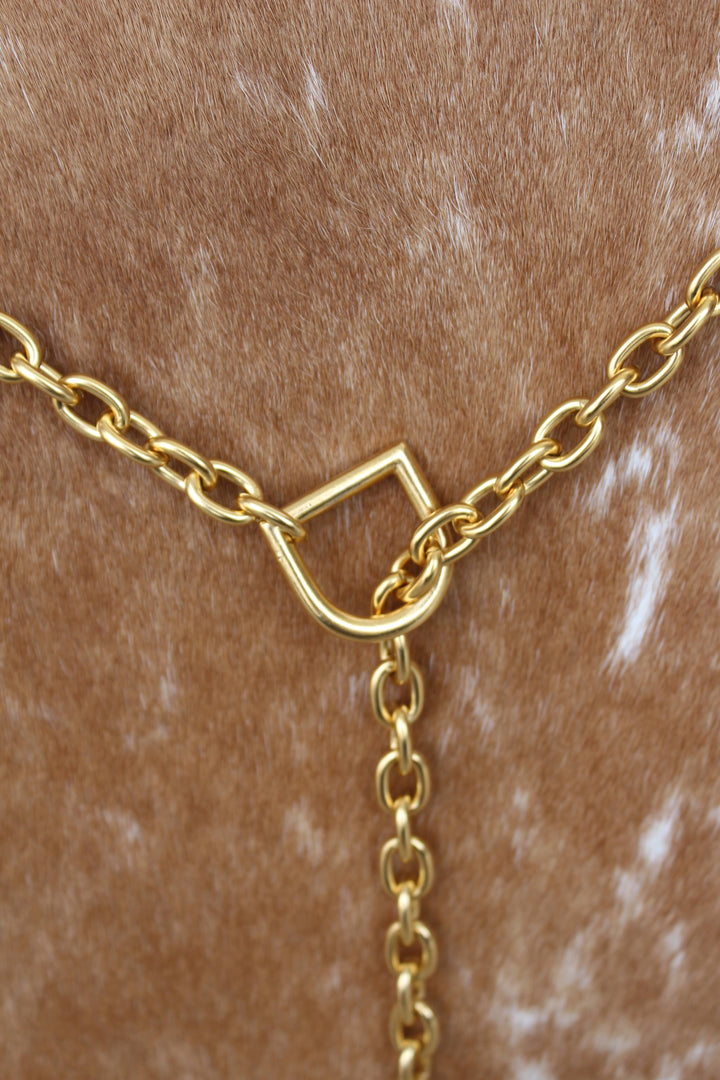D Ring Brass Chain Necklace