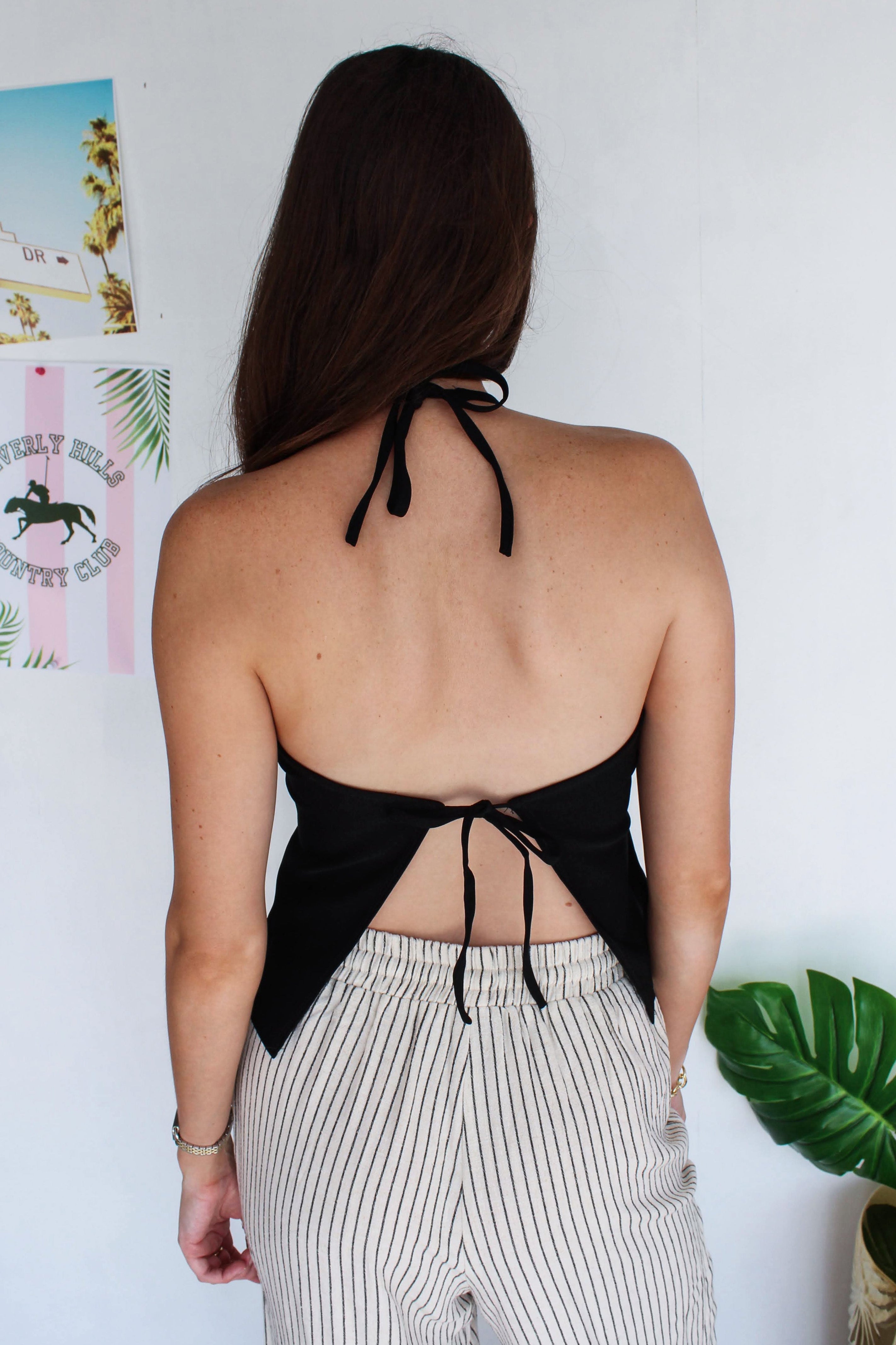 black halter vest top