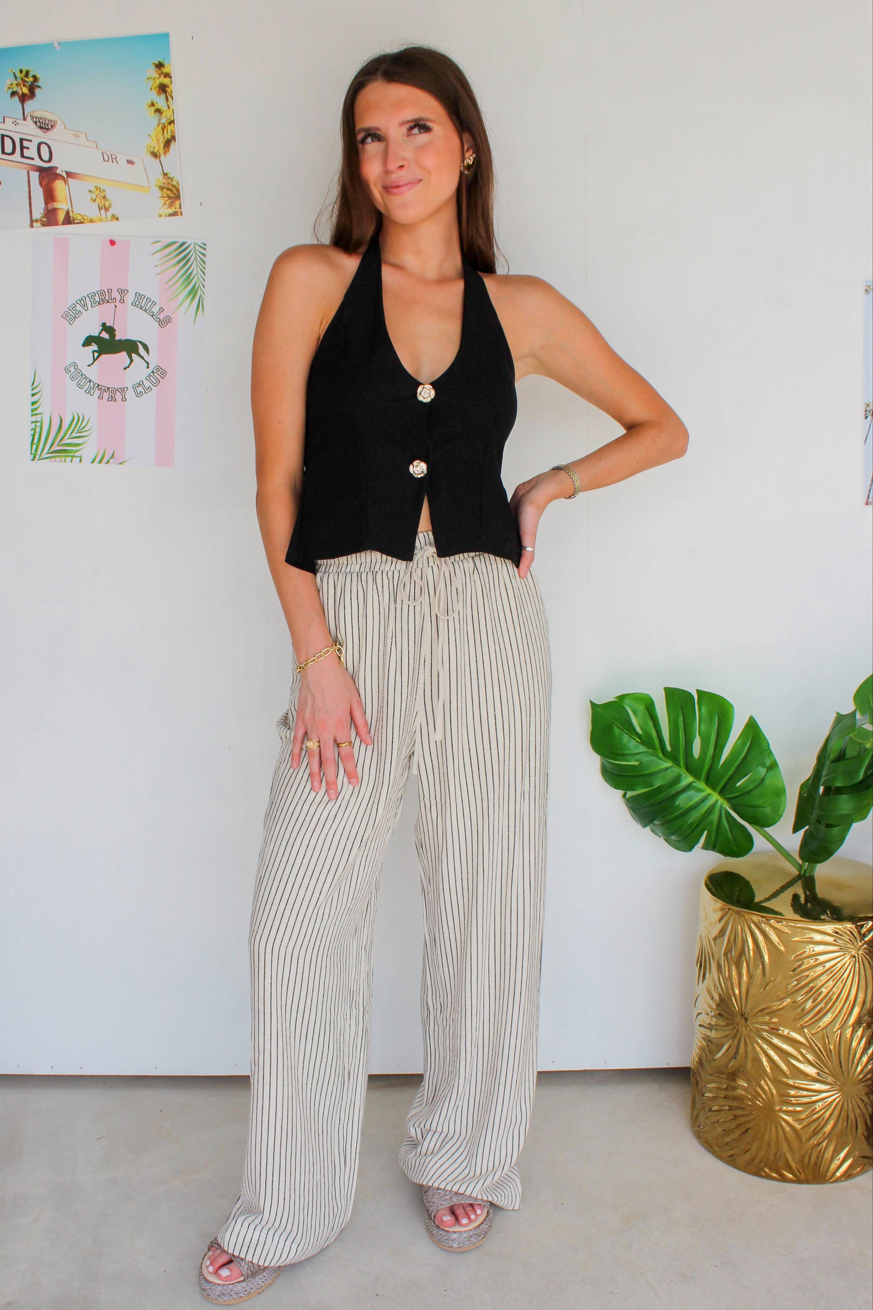 black halter vest top