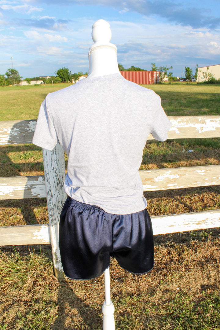 Navy Satin Shorts