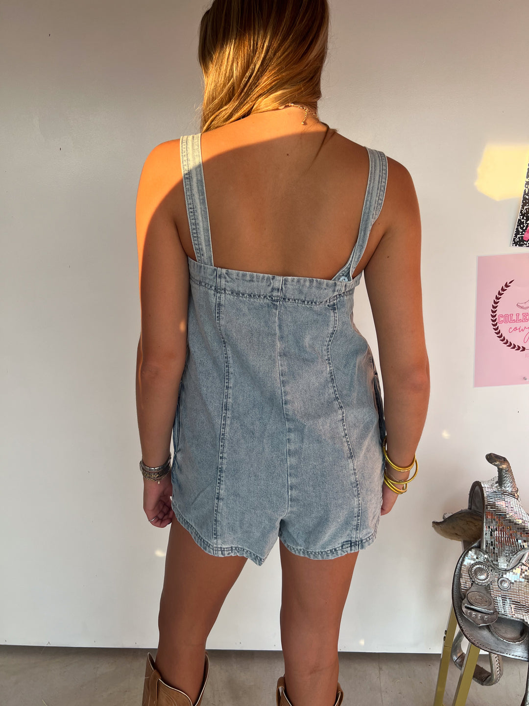 Denim Zip up Romper