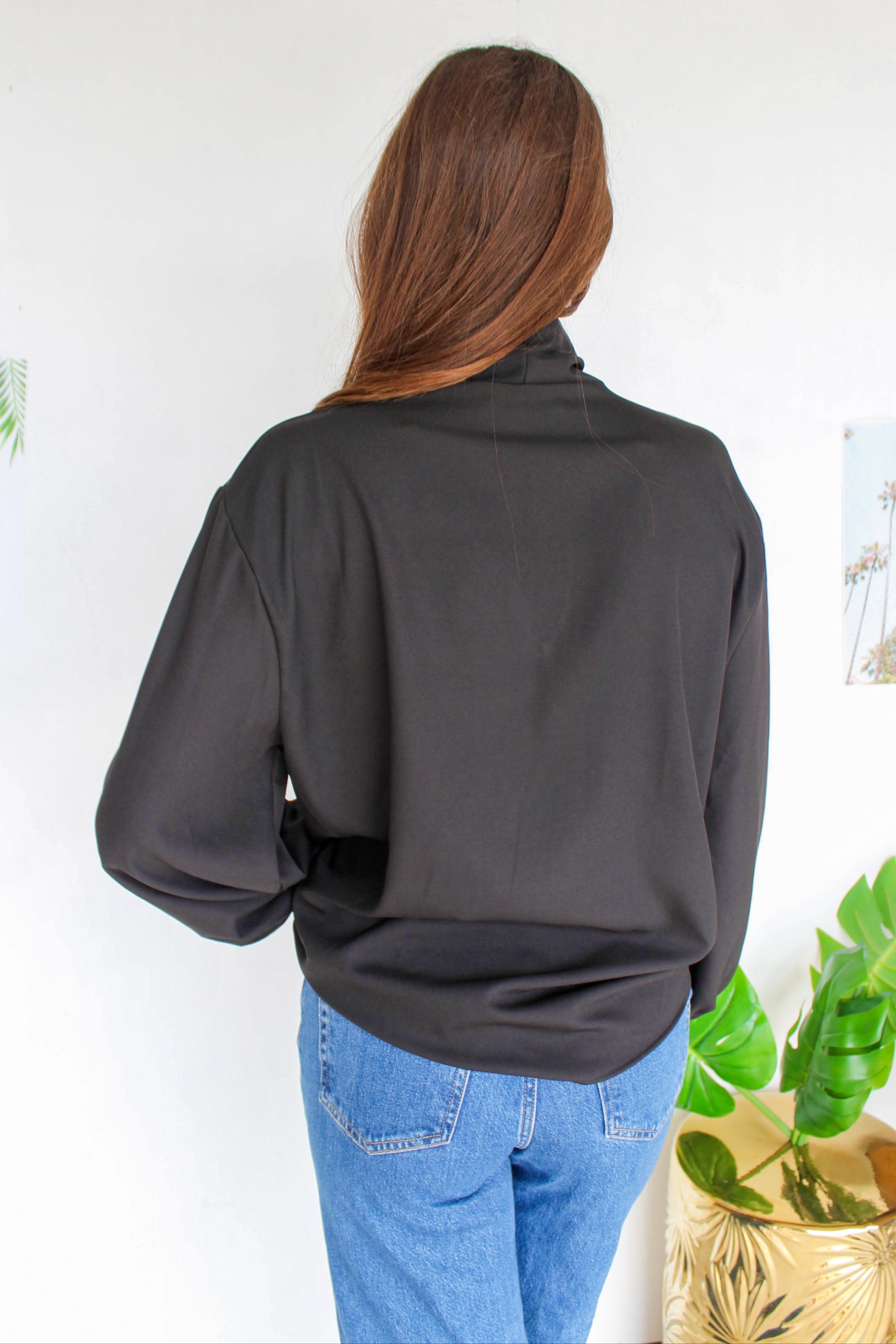 black bow tie blouse