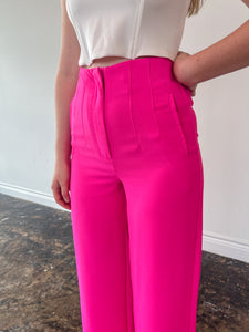 Straight Leg Trousers in Pink - JD Ranch Boutique