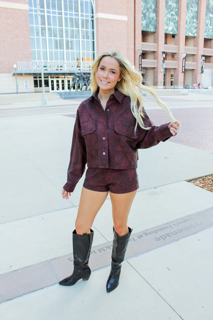 Maroon Snakeskin Jacket