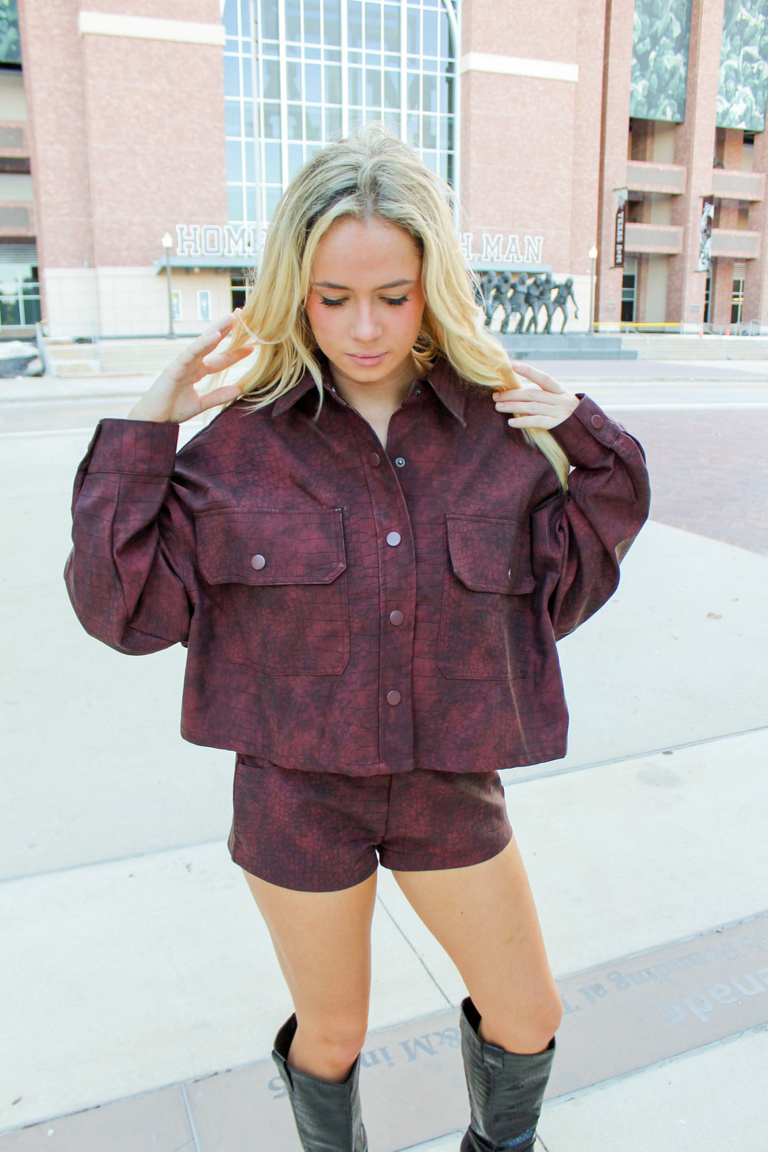 Maroon Snakeskin Jacket
