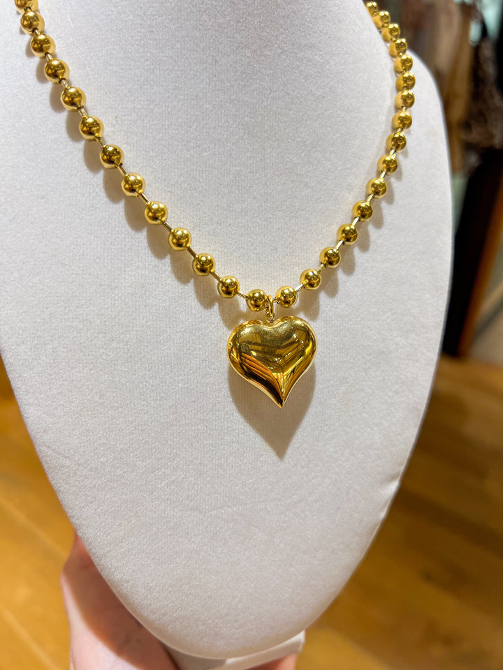 Chunky Gold Heart Necklace (small)
