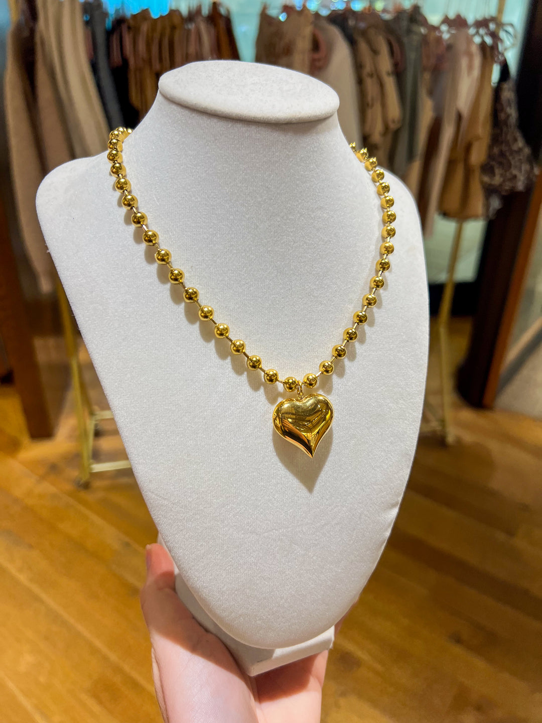 Chunky Gold Heart Necklace (small)
