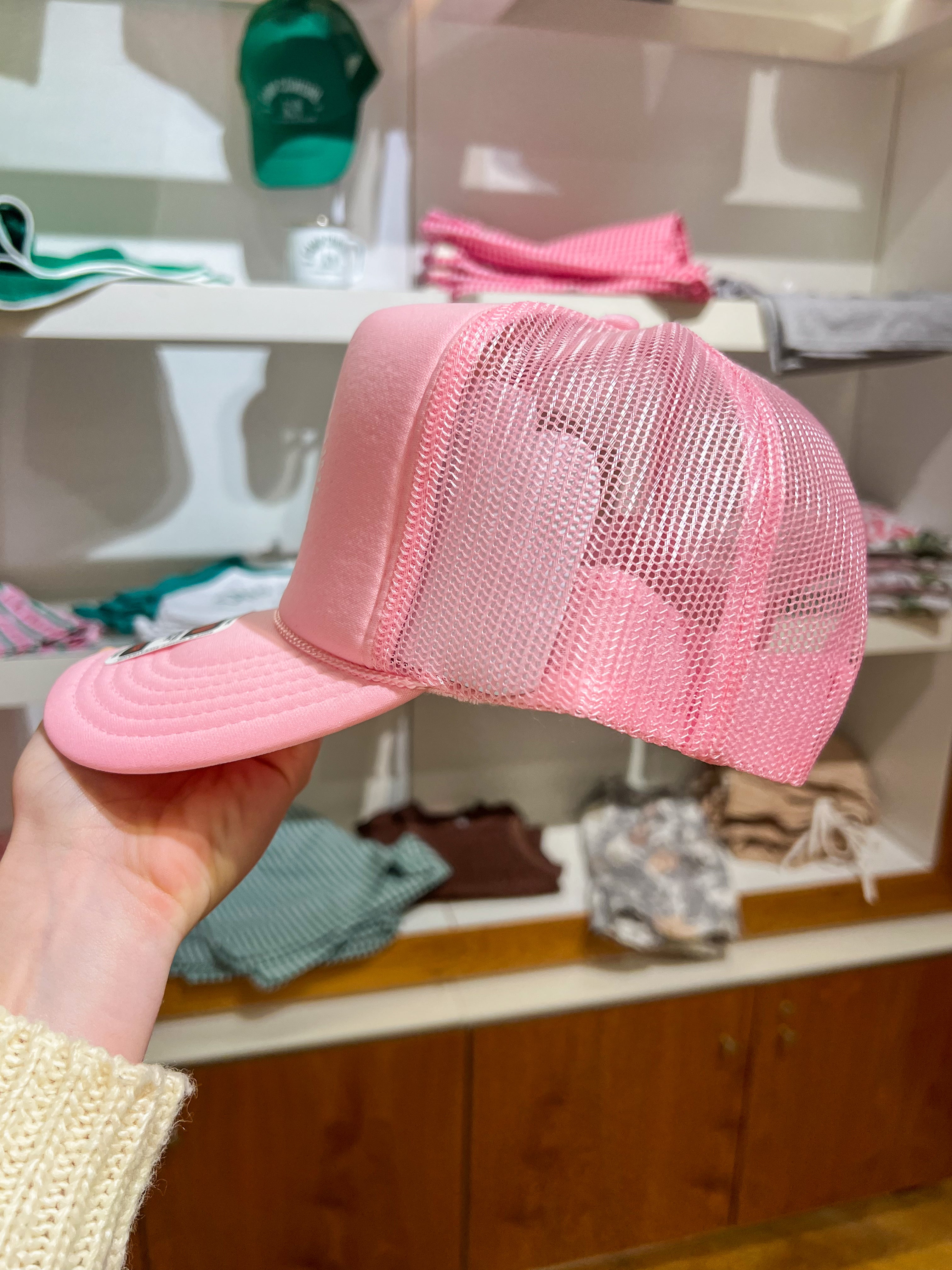 here for a good time trucker hat