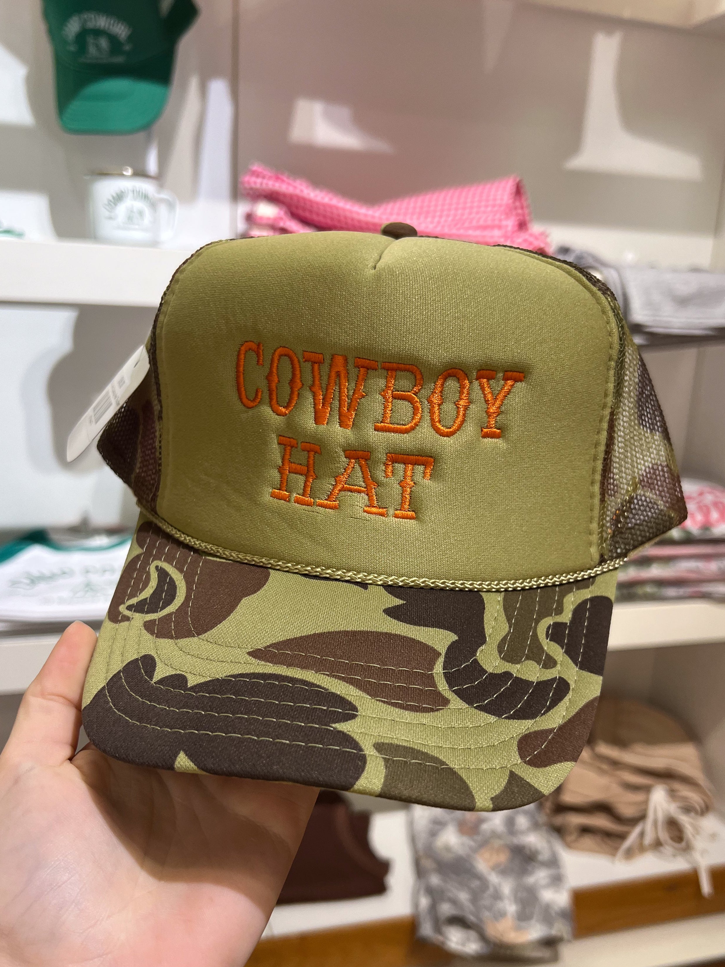 camo cowboy trucker hat