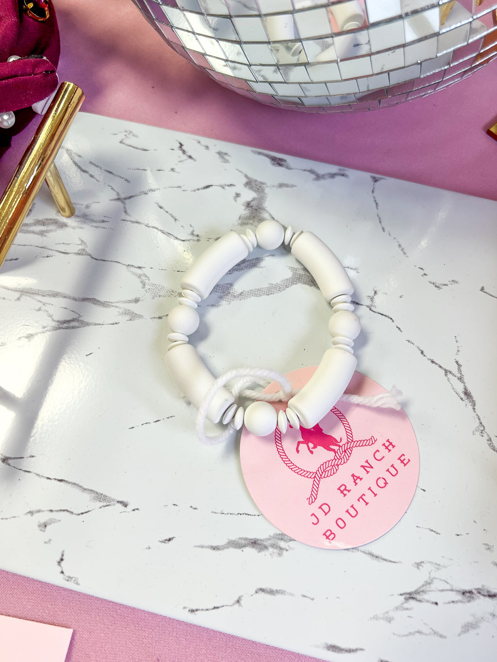 Single White Bracelet - JD Ranch Boutique